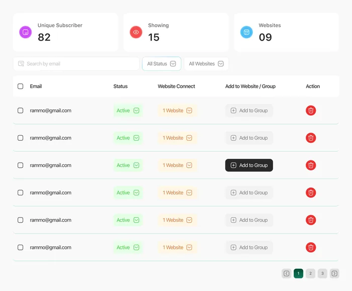 Contact Lists preview